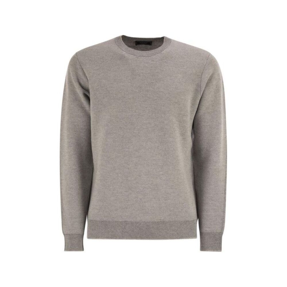 PESERICO Men's Crew Neck Fine Knit Sweater Men GREY Sweaters & Cardigans